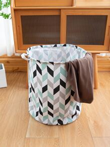 1 cái thùng đựng đồ giặt là họa tiết Chevron - Nhiều màu - Xem 2
