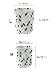 1 cái thùng đựng đồ giặt là họa tiết Chevron - Nhiều màu - Xem 3