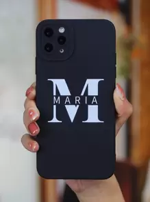 Funda para móvil con estampado de letra - Blanco y Negro - Ver 1
