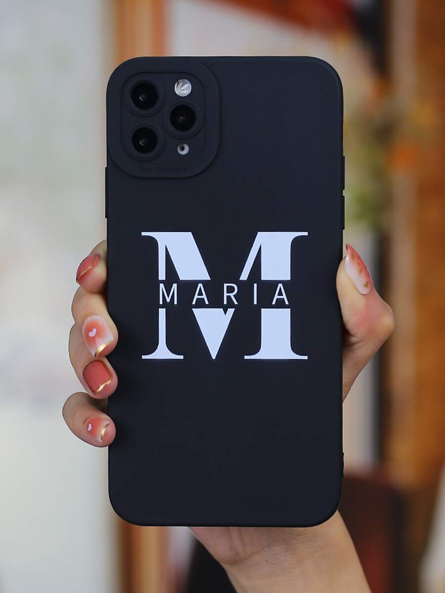 Funda para móvil con estampado de letra - Blanco y Negro - Ver 1