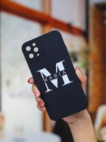 Funda para móvil con estampado de letra - Blanco y Negro - Ver 2