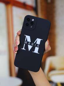 Funda para móvil con estampado de letra - Blanco y Negro - Ver 3