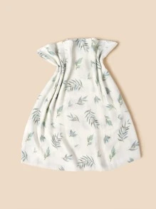 1pc Oeko-Tex Certified Bamboo Leaf Print Breathable Soft Baby Swaddle Blanket