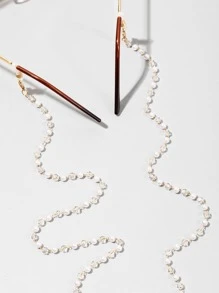 1 pieza Cadena para gafas decorativa de cuentas de acrílico transparente, correa para gafas, soporte para gafas de sol, accesorios para gafas para mujeres, que también se puede usar como cuerda colgante para mascarillas