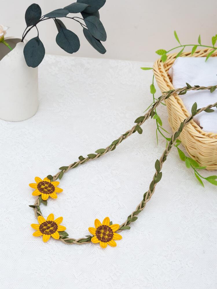 1入組向日葵裝飾窗簾綁帶 - 彩色 - 查看 2