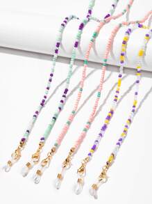 3入組女士撞色串珠時尚眼鏡鏈日常裝飾 - 彩色 - 查看 2