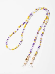 3入組女士撞色串珠時尚眼鏡鏈日常裝飾 - 彩色 - 查看 5