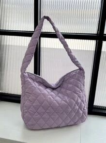 Minimalist Quilted Shoulder Bag - View 1