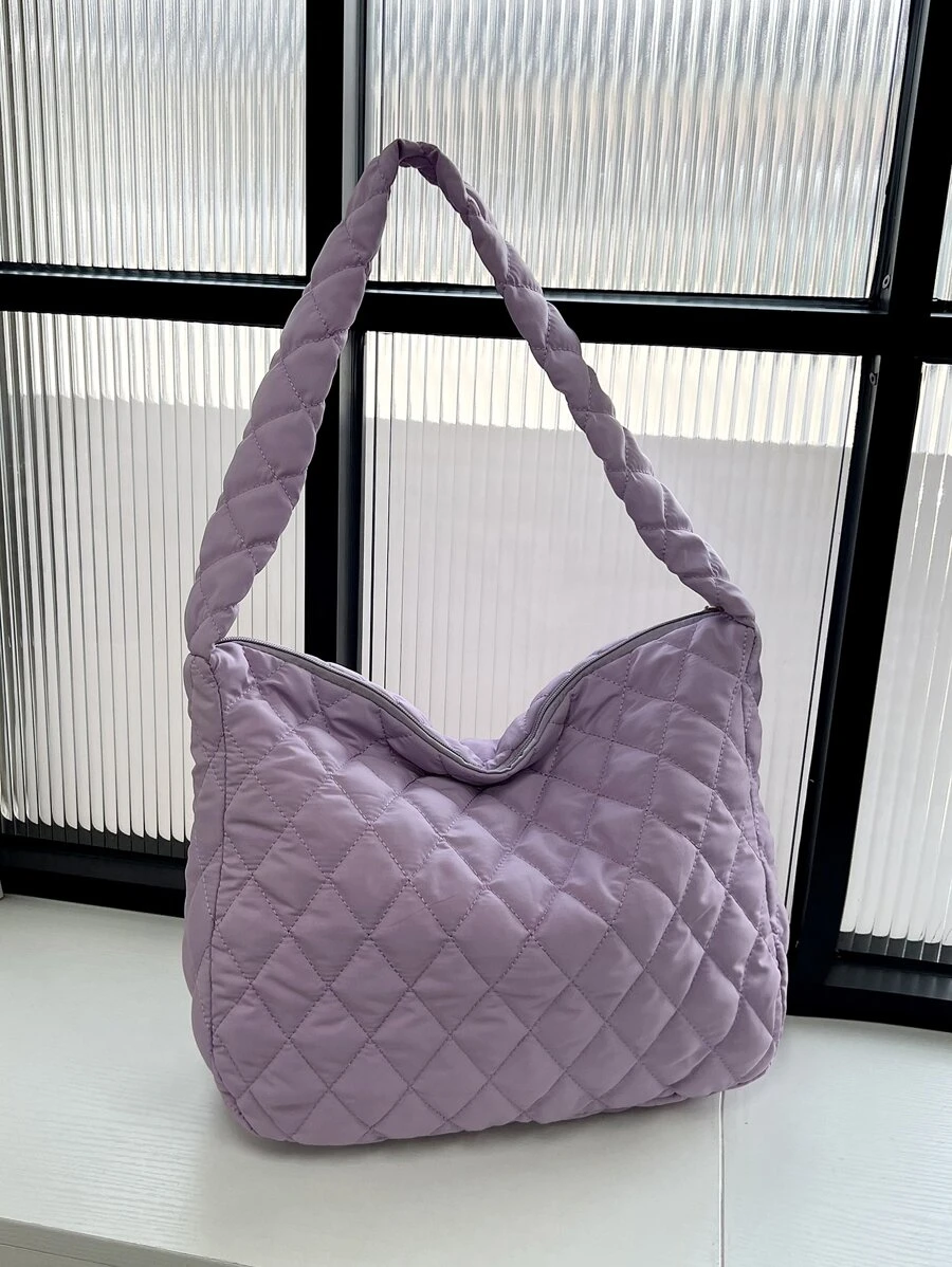 Minimalist Quilted Shoulder Bag - View 1