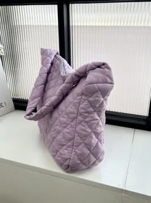 Minimalist Quilted Shoulder Bag - View 3