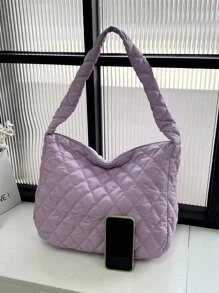 Minimalist Quilted Shoulder Bag - View 4