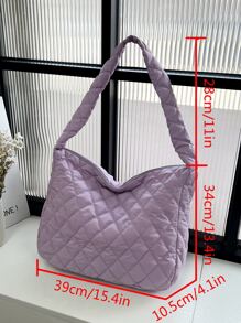 Minimalist Quilted Shoulder Bag - View 6