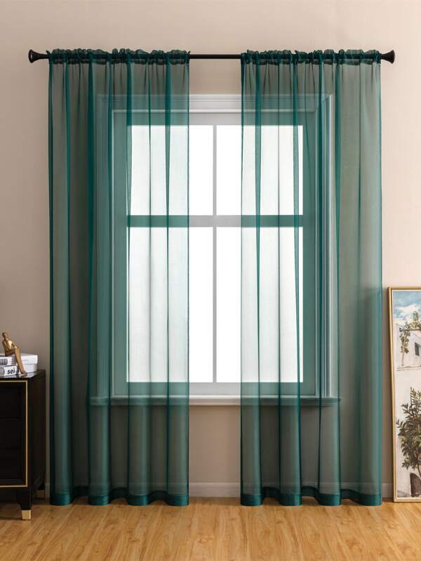 Cortina transparentă cu un singur panou de culoare solidă