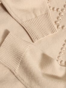 Toddler Girls Popcorn Knit Sweater - Khaki - View 4