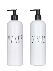 2pcs 500ml Letter Graphic Lotion Dispenser - White - View 1