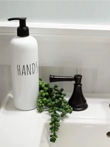 2pcs 500ml Letter Graphic Lotion Dispenser - White - View 2