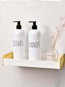 2pcs 500ml Letter Graphic Lotion Dispenser - White - View 3
