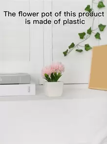 1pc/3pcs Artificial Chrysanthemum Bonsai Plant - Suitable For Indoor Office Desk, Coffee Table, Bathroom, Bedroom, Home, Garden Shelf Decor - Baby Pink - View 8