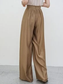DAZY Solid Wide Leg Trousers - Khaki - View 2