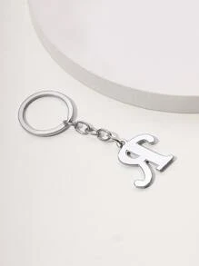 Llavero con diseño de diamante de imitación con diseño de letra - Plateado - Ver 3