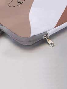 1pc 14 Inch Line Art Laptop Bag - Multicolor - View 3