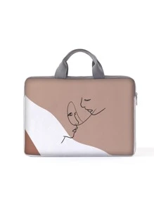 1pc 14 Inch Line Art Laptop Bag - Multicolor - View 5