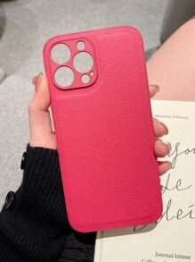 Solid Phone Case Compatible With iPhone15/15Plus/15Pro/15Promax - Hot Pink - View 3
