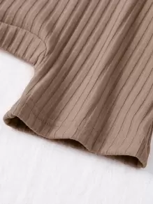 年輕女孩2件套肋狀連體背帶短衣