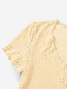 Soleia Plus Lettuce Trim Schiffy Tee - Yellow - View 4