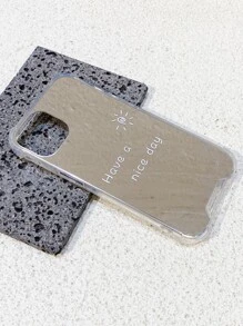 Have A Nice Day Shockproof Mirror Screen Protector Compatible With IPhone 16/16 Pro/16 Plus/16 Pro Max/16E/15 Pro Max/11/12/13/14/XR/13 Mini/15 Plus/14 Pro Max/13 Pro Max/12 Pro Max/XR/XS Max/7P/8P/13 Pro/14 Pro/15 Pro/14 PLUS/IPhone 17/17 Pro/17 AIR/17 Pro Max - Silver - View 2