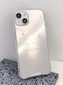 Have A Nice Day Shockproof Mirror Screen Protector Compatible With IPhone 16/16 Pro/16 Plus/16 Pro Max/16E/15 Pro Max/11/12/13/14/XR/13 Mini/15 Plus/14 Pro Max/13 Pro Max/12 Pro Max/XR/XS Max/7P/8P/13 Pro/14 Pro/15 Pro/14 PLUS/IPhone 17/17 Pro/17 AIR/17 Pro Max - Silver - View 3