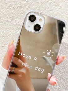 Have A Nice Day Shockproof Mirror Screen Protector Compatible With IPhone 16/16 Pro/16 Plus/16 Pro Max/16E/15 Pro Max/11/12/13/14/XR/13 Mini/15 Plus/14 Pro Max/13 Pro Max/12 Pro Max/XR/XS Max/7P/8P/13 Pro/14 Pro/15 Pro/14 PLUS/IPhone 17/17 Pro/17 AIR/17 Pro Max - Silver - View 7