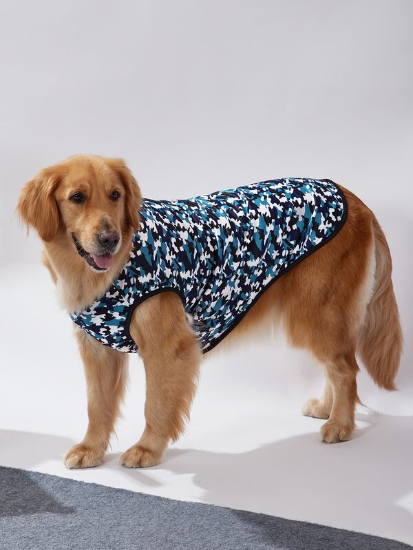 1pc Camo Print Pet Tank