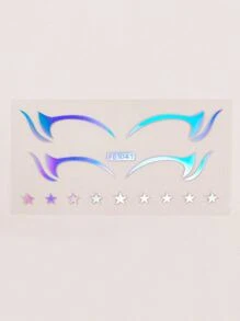 1 hoja pegatina tatuaje de delineador de ojo láser - Multicolor - Ver 2