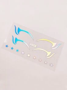 1 hoja pegatina tatuaje de delineador de ojo láser - Multicolor - Ver 3