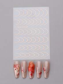 FULL BEAUTY 2sheets Line Art Nail Art Sticker - Gold - View 5