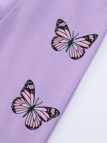 Toddler Girls Butterfly Print Sweatshirt & Joggers - Lilac Purple - View 4