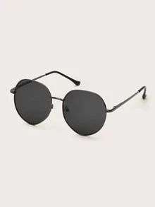 1 pieza gafas de sol con montura metálica para niños adecuadas para uso diario - Negro - Ver 2