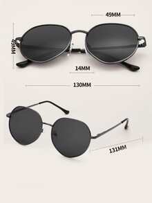 1 pieza gafas de sol con montura metálica para niños adecuadas para uso diario - Negro - Ver 4
