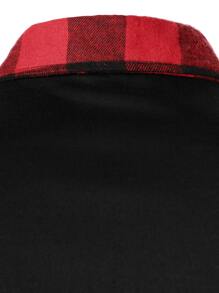 Manfinity Homme Men Quarter Zip Contrast Gingham Polo Shirt - Multicolor - View 4