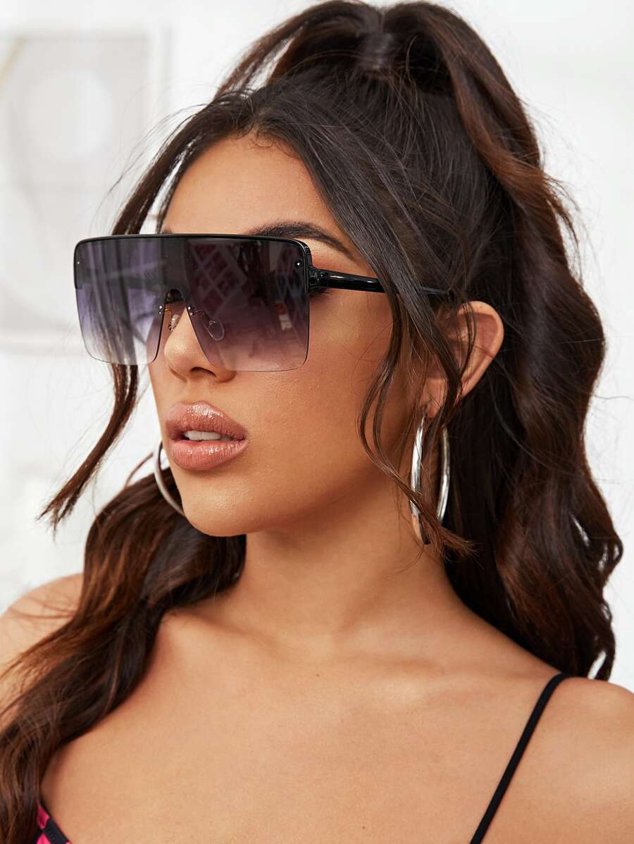 1 副平顶防护时尚眼镜 Y2k 眼镜 UV 防护太阳镜街头太阳镜海滩太阳镜女士海滩配饰太阳镜太阳镜遮阳基本款和适合毛衣牛仔裤运动裤连帽衫夹克连衣裙和长袖衬衫的时尚遮阳优雅装扮家庭出游旅行度假夏季海滩度假、户外、旅行 - 紫色 - 查看 1