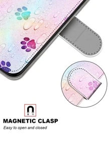 Funda con cartera con estampado de garra con acollador - Rosa Pálido - Ver 3