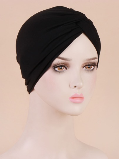 1pc Women Solid Casual Style Head Wrap Bonnet Hair Bonnet Turban