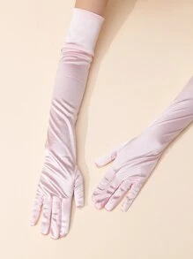 素色長手套 - 粉色 - 查看 3