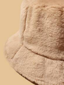 Solid Plush Bucket Hat