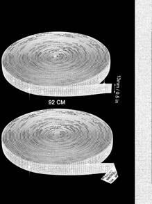 1 cuộn 1,3 cm * 92 cm rhinestone trang trí dải trang trí xe - Bạc - Xem 7