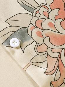 Manfinity Men Floral Print Shirt & Drawstring Waist Shorts Without Tee - Multicolor - View 5