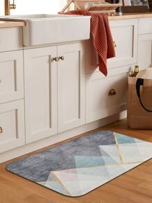 1pc Geometric Pattern Kitchen Rug - Multicolor - View 5