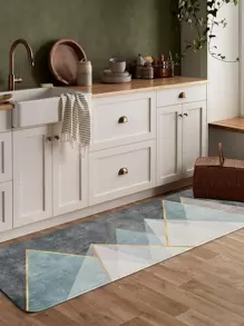 1pc Geometric Pattern Kitchen Rug - Multicolor - View 6