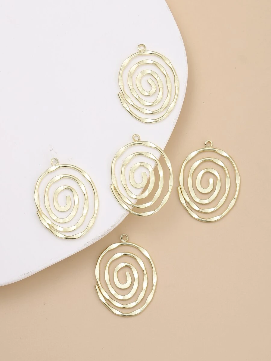 5pcs Spiral Design DIY Pendant - Yellow Gold - View 1